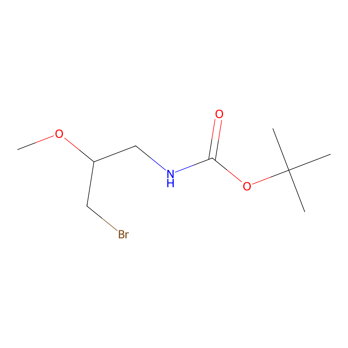 tert-butyl N-(3-bromo-2-methoxypropyl)carbamate molecular structure, CAS 2353785-64-3