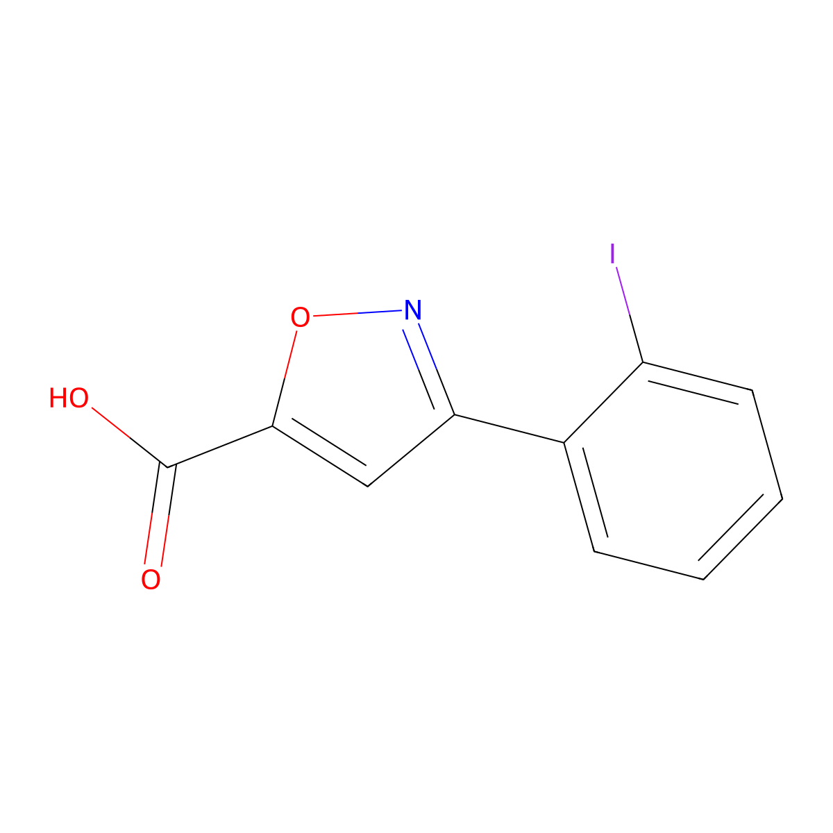 3-(2-Iodophenyl)-1,2-oxazole-5-carboxylic acid molecular structure, CAS 2353786-01-1