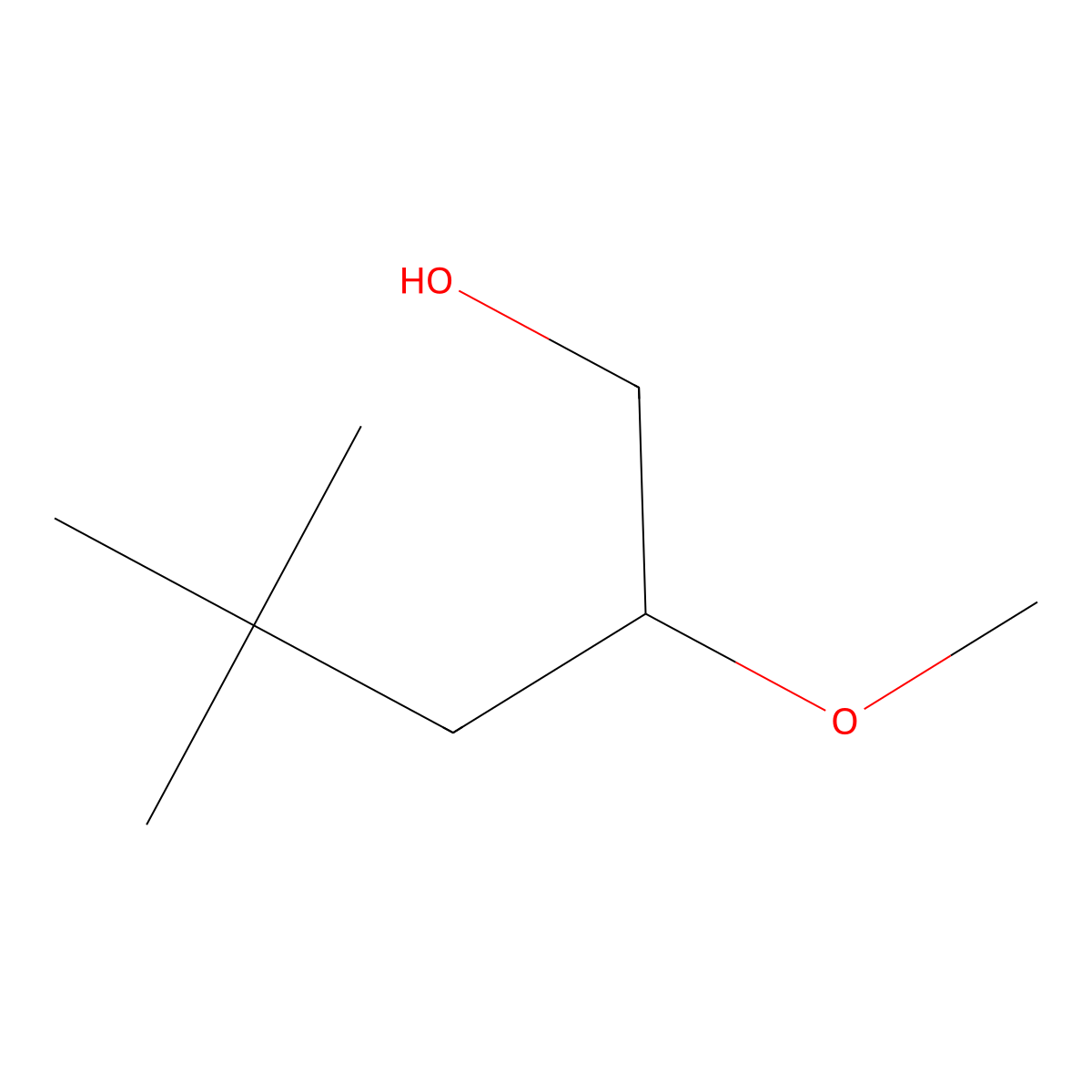 2-Methoxy-4,4-dimethylpentan-1-ol molecular structure, CAS 2353786-09-9