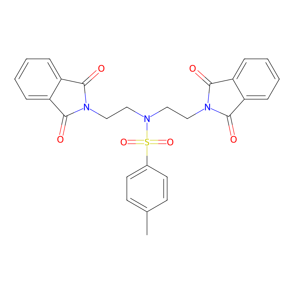 N,N-bis[2-(1,3-dioxo-1,3-dihydro-2H-isoindol-2-yl)ethyl]-4-methylbenzenesulfonamide molecular structure, CAS 23538-91-2