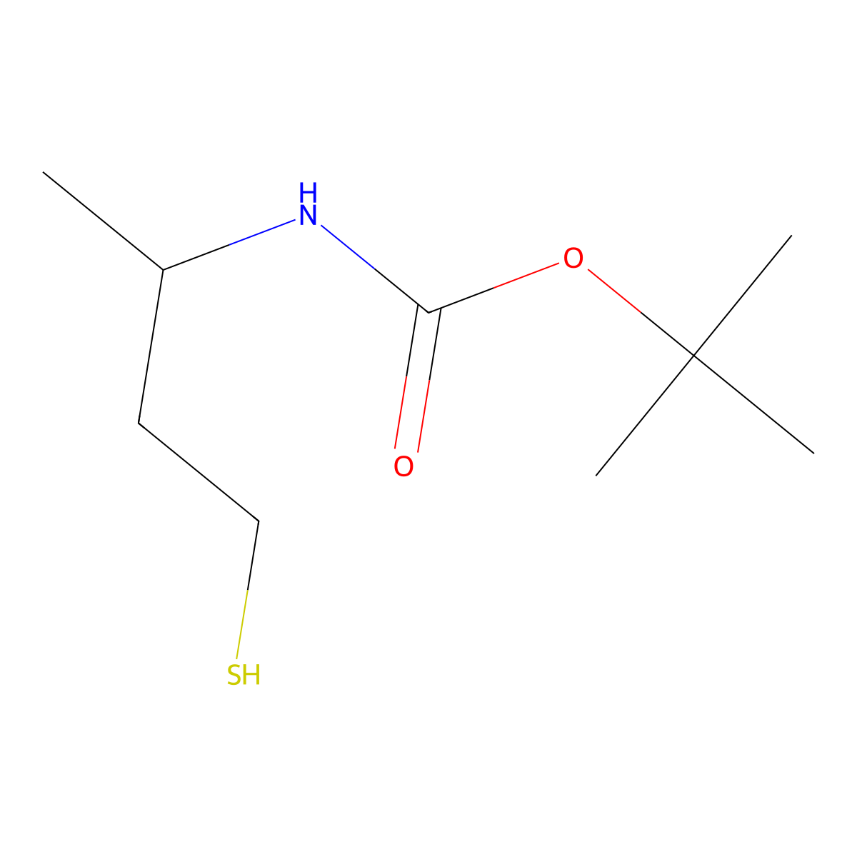 tert-butyl N-(4-sulfanylbutan-2-yl)carbamate molecular structure, CAS 2353802-26-1