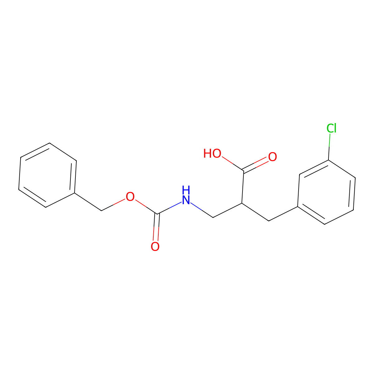 3-{[(Benzyloxy)carbonyl]amino}-2-[(3-chlorophenyl)methyl]propanoic acid molecular structure, CAS 2353813-35-9