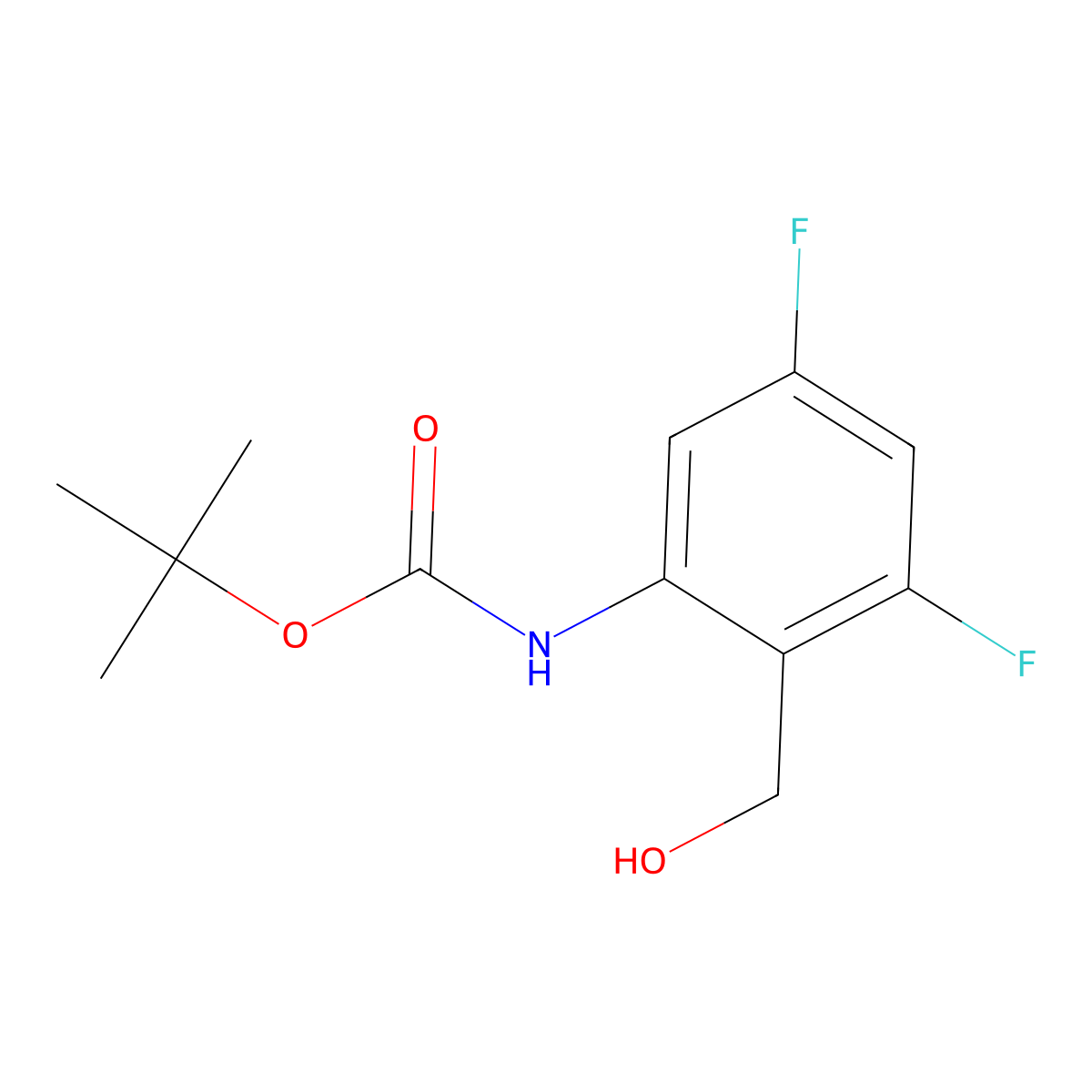 tert-butyl N-[3,5-difluoro-2-(hydroxymethyl)phenyl]carbamate molecular structure, CAS 2353816-61-0
