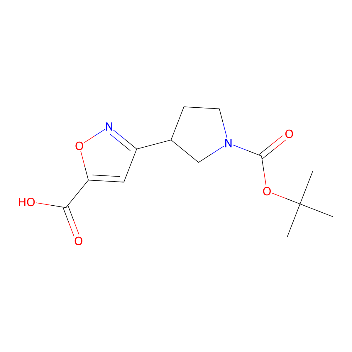 3-{1-[(Tert-butoxy)carbonyl]pyrrolidin-3-yl}-1,2-oxazole-5-carboxylic acid molecular structure, CAS 2353836-09-4