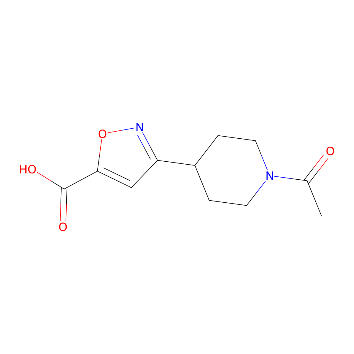 3-(1-Acetylpiperidin-4-yl)-1,2-oxazole-5-carboxylic acid molecular structure, CAS 2353842-97-2