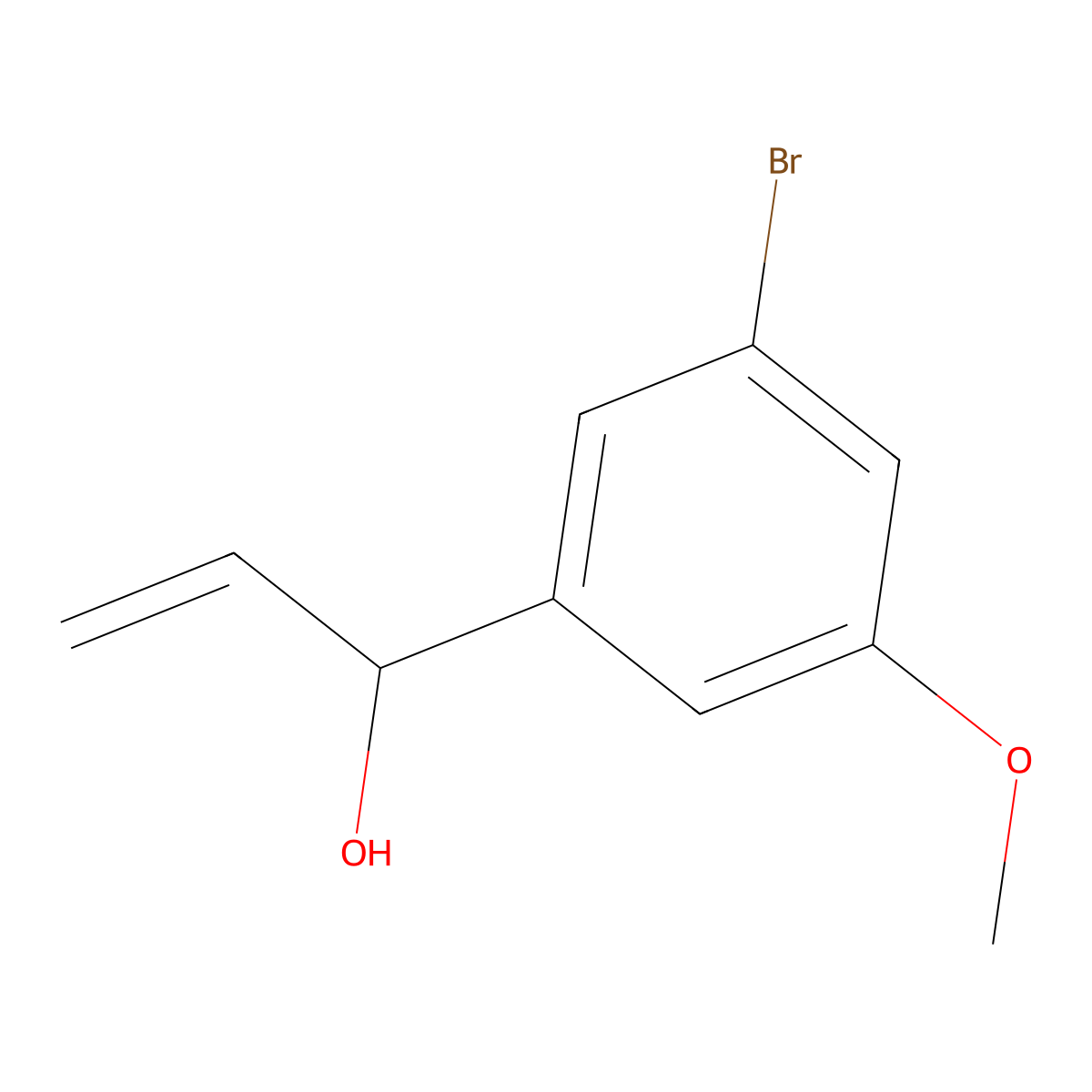 3-Bromo-alpha-ethenyl-5-methoxybenzenemethanol molecular structure, CAS 2353843-76-0
