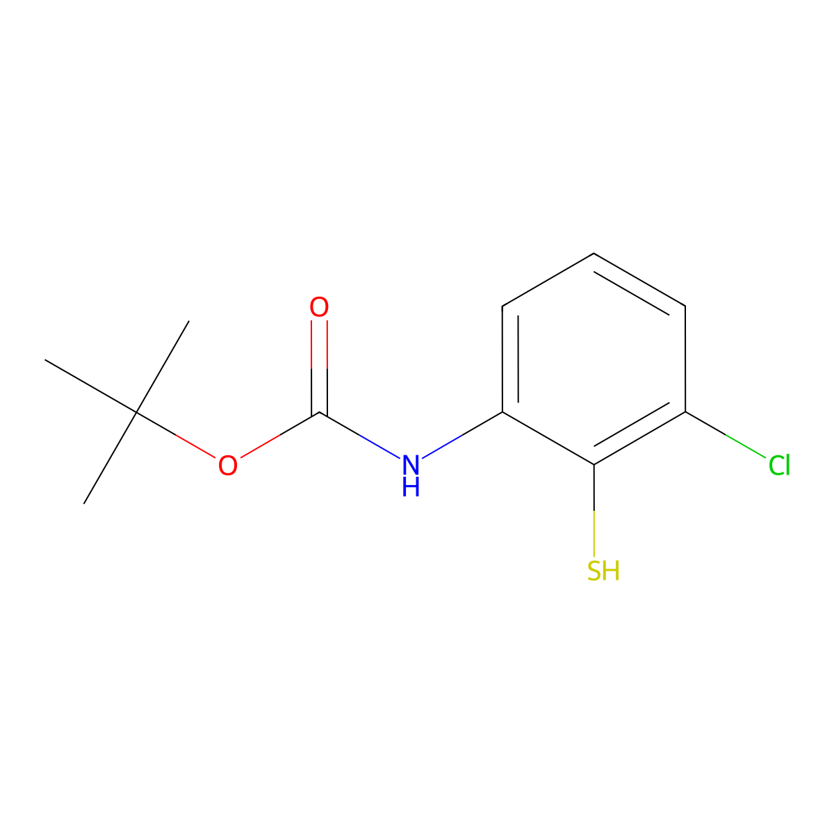 tert-butyl N-(3-chloro-2-sulfanylphenyl)carbamate molecular structure, CAS 2353845-70-0
