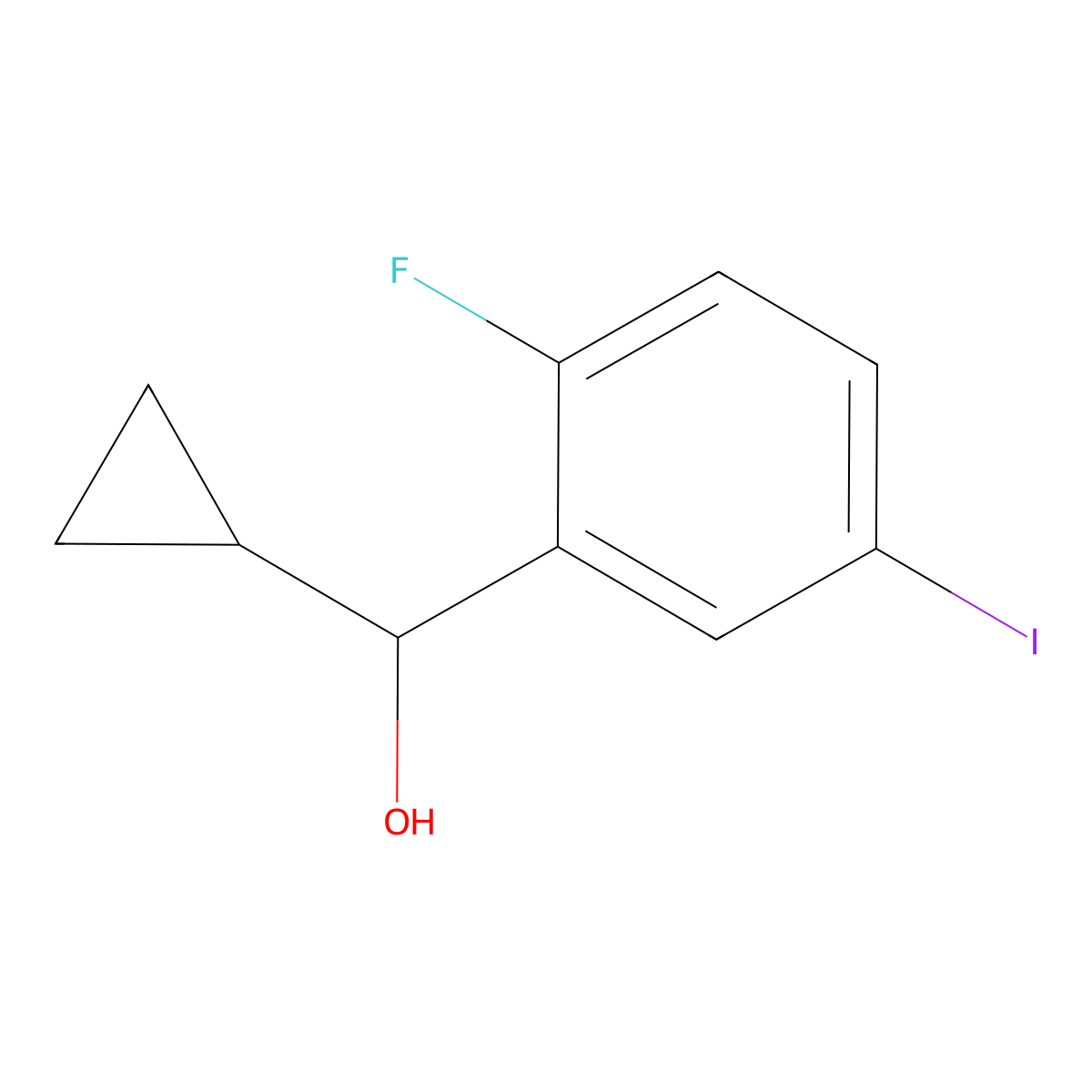 alpha-Cyclopropyl-2-fluoro-5-iodobenZenemethanol molecular structure, CAS 2353855-42-0