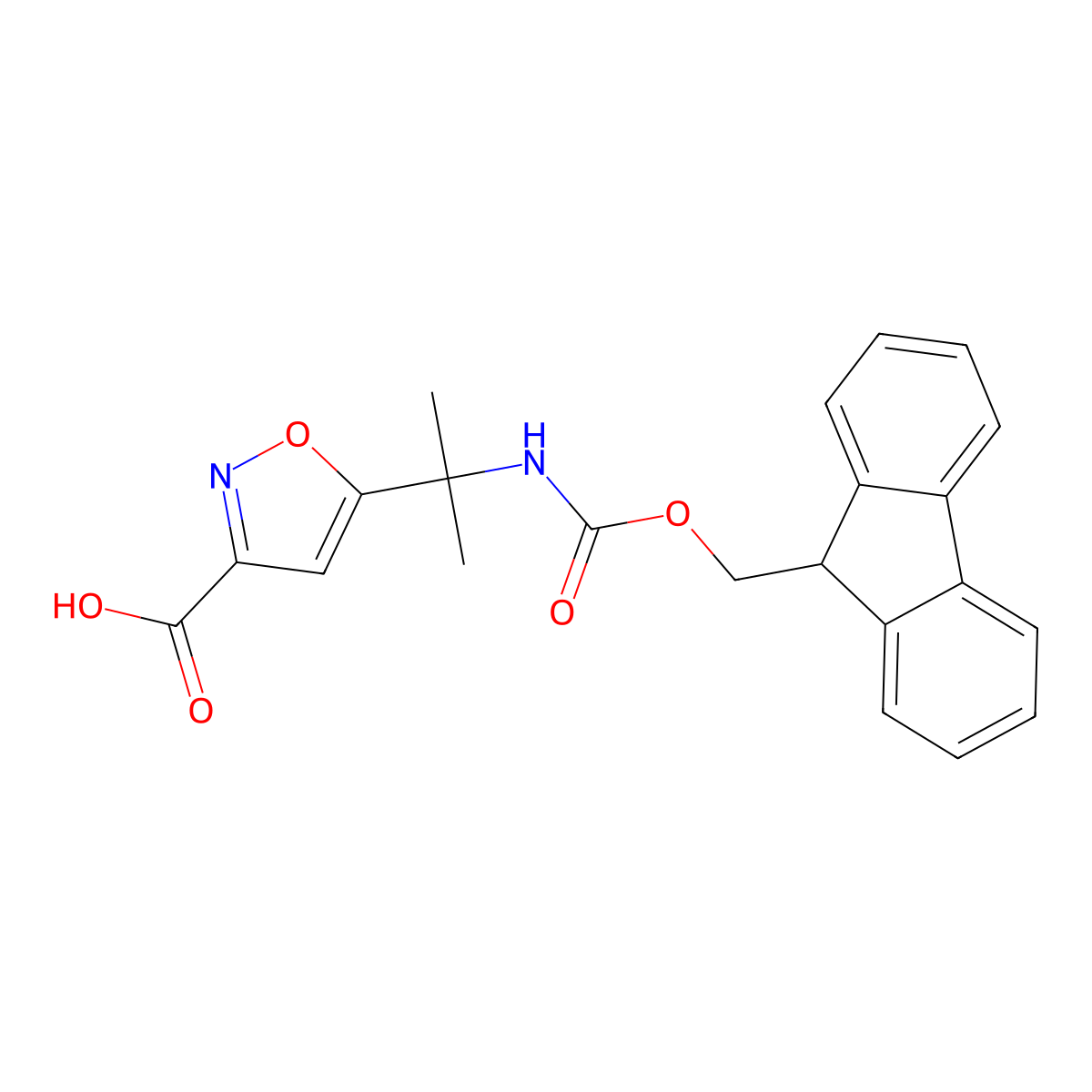 5-[2-({[(9H-fluoren-9-yl)methoxy]carbonyl}amino)propan-2-yl]-1,2-oxazole-3-carboxylic acid molecular structure, CAS 2353860-43-0