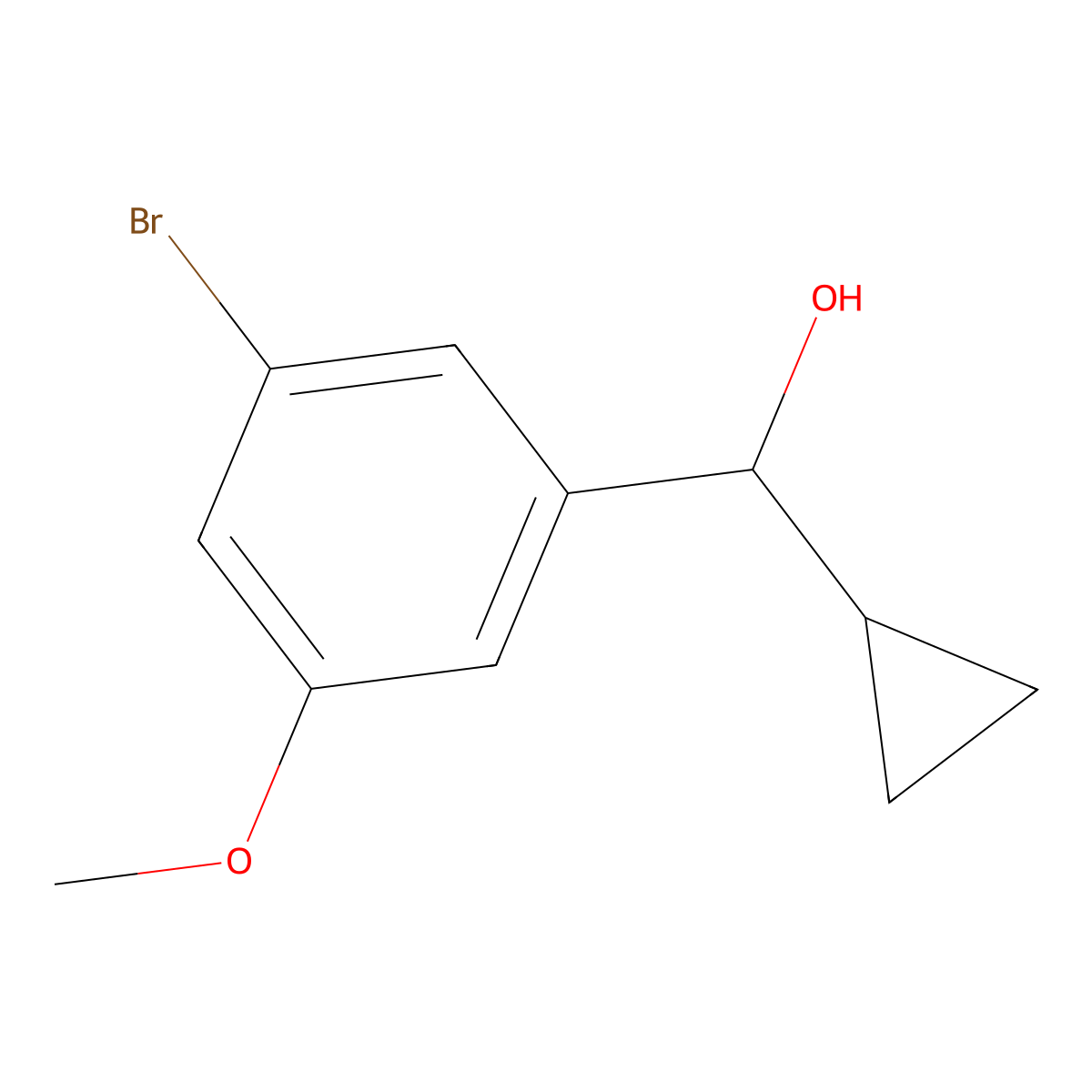 3-Bromo-alpha-cyclopropyl-5-methoxybenzenemethanol molecular structure, CAS 2353870-56-9
