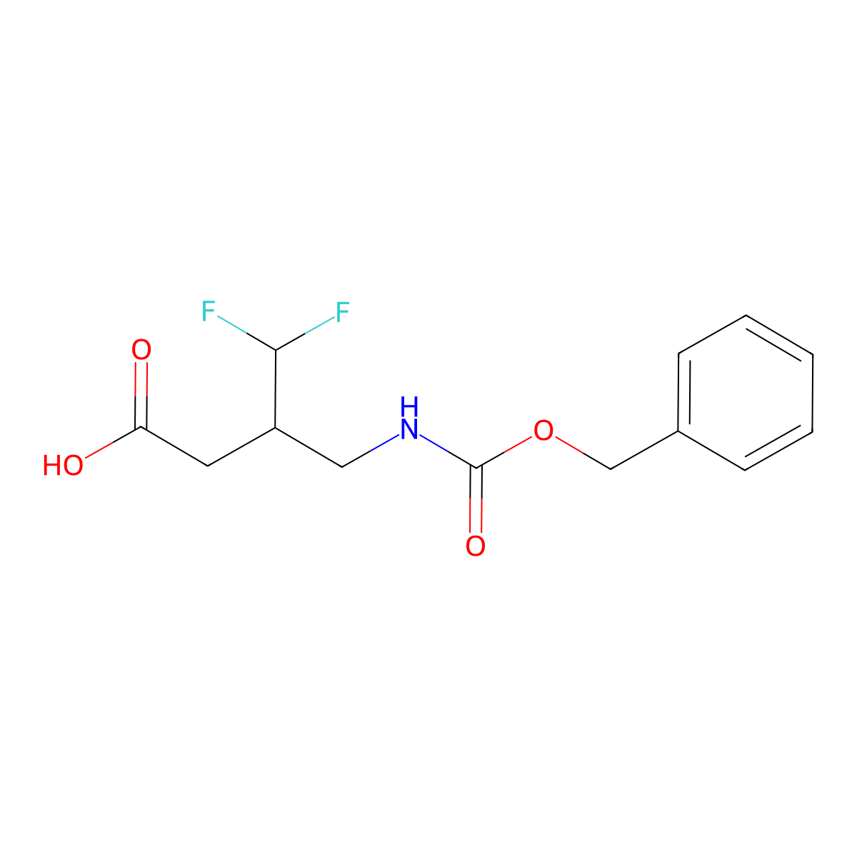 3-({[(Benzyloxy)carbonyl]amino}methyl)-4,4-difluorobutanoic acid molecular structure, CAS 2353878-39-2