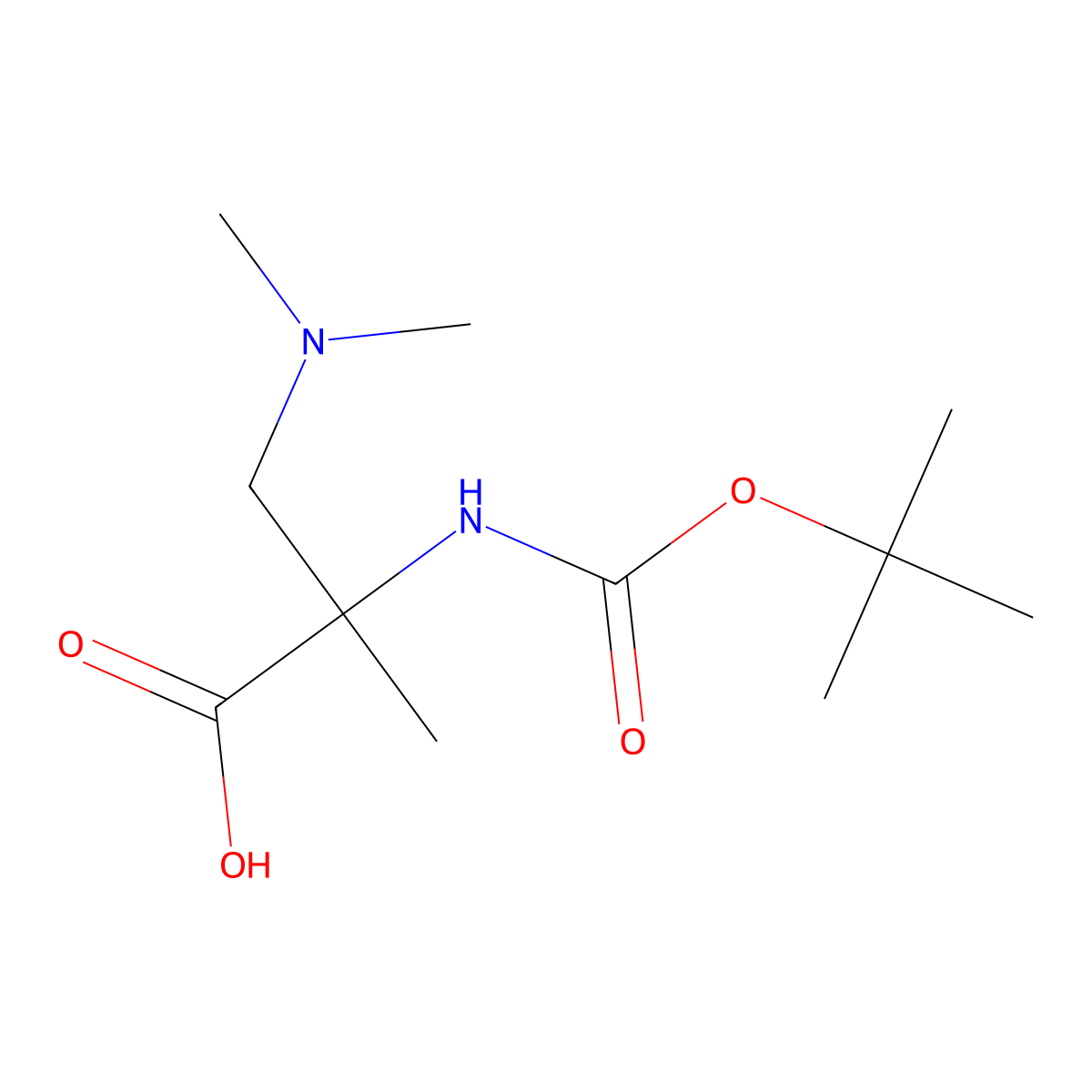 2-{[(Tert-butoxy)carbonyl]amino}-3-(dimethylamino)-2-methylpropanoic acid molecular structure, CAS 2353892-03-0