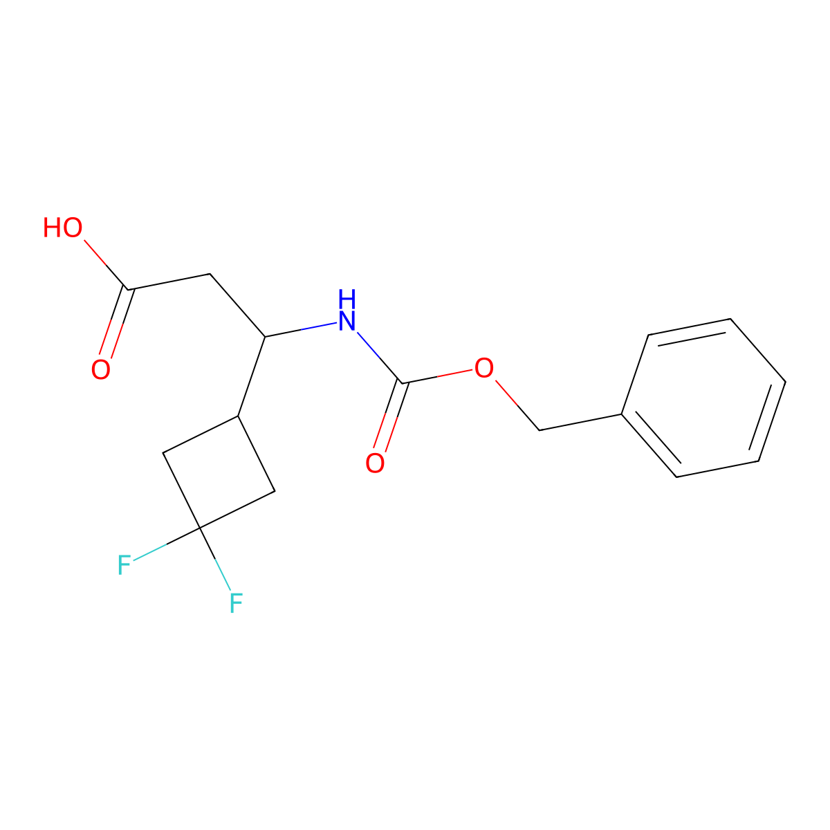 3-{[(Benzyloxy)carbonyl]amino}-3-(3,3-difluorocyclobutyl)propanoic acid molecular structure, CAS 2353897-56-8
