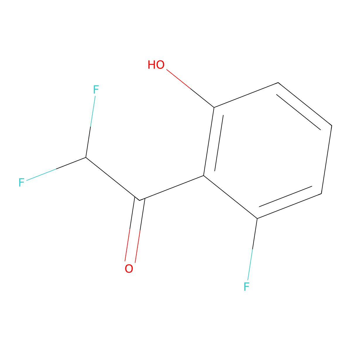 2,2-Difluoro-1-(2-fluoro-6-hydroxyphenyl)ethanone molecular structure, CAS 2353898-92-5