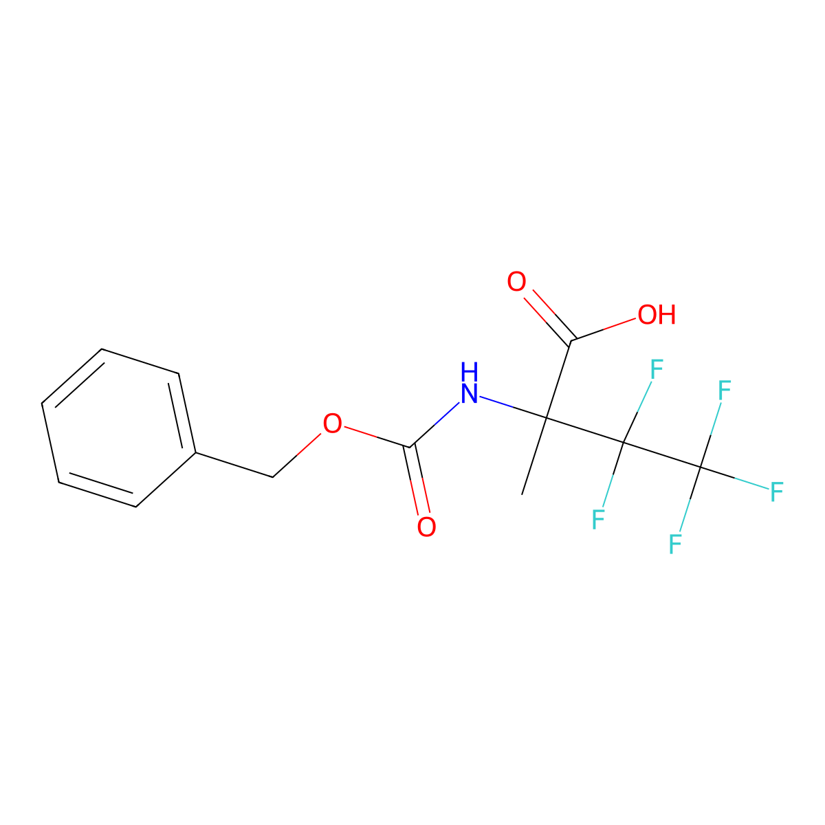 2-{[(Benzyloxy)carbonyl]amino}-3,3,4,4,4-pentafluoro-2-methylbutanoic acid molecular structure, CAS 2353899-91-7