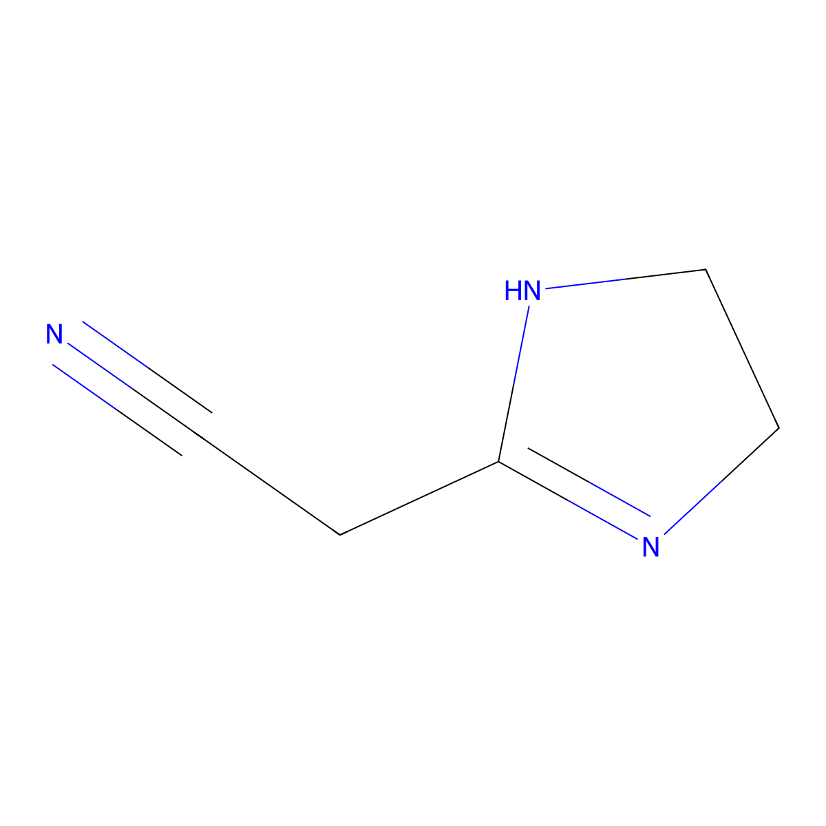 2-(4,5-dihydro-1H-imidazol-2-yl)acetonitrile molecular structure, CAS 23539-64-2