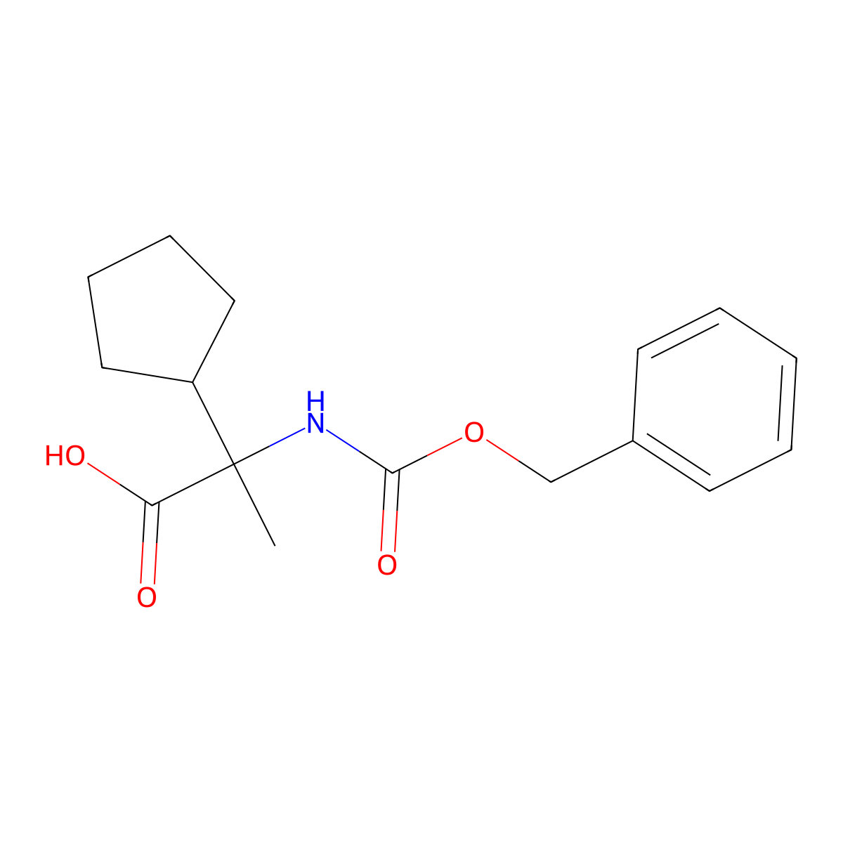 2-{[(Benzyloxy)carbonyl]amino}-2-cyclopentylpropanoic acid molecular structure, CAS 2353909-30-3