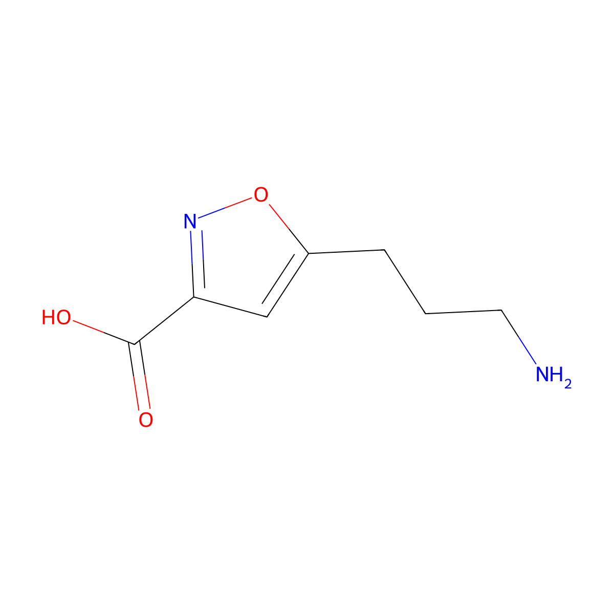 5-(3-Aminopropyl)-1,2-oxazole-3-carboxylic acid molecular structure, CAS 2353910-44-6