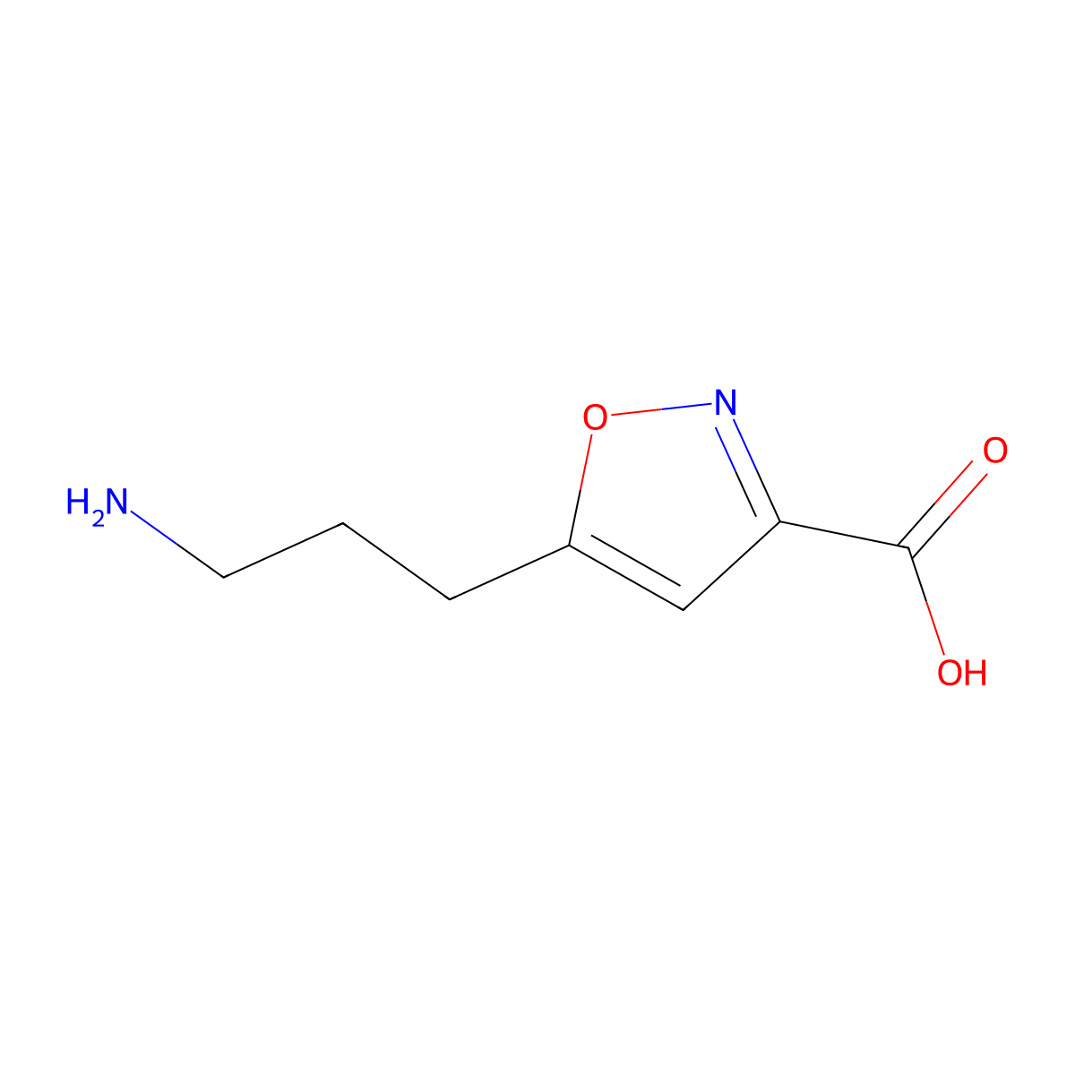 5-(3-Aminopropyl)-1,2-oxazole-3-carboxylic acid molecular structure, CAS 2353910-44-6