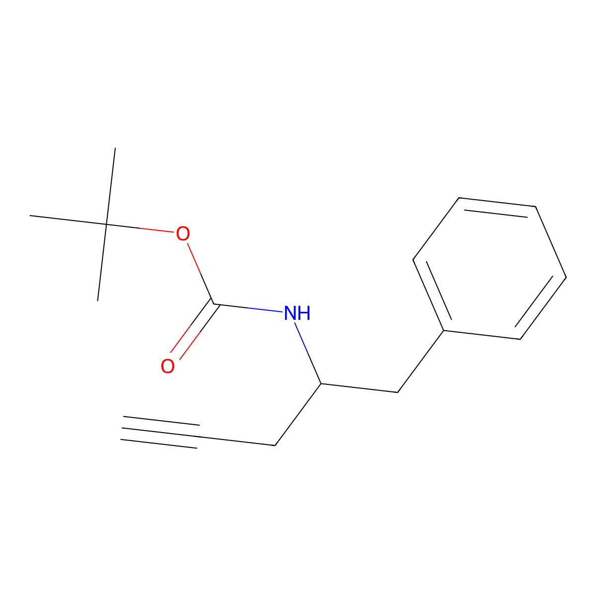 tert-butyl N-(1-phenylpent-4-yn-2-yl)carbamate molecular structure, CAS 2353921-58-9