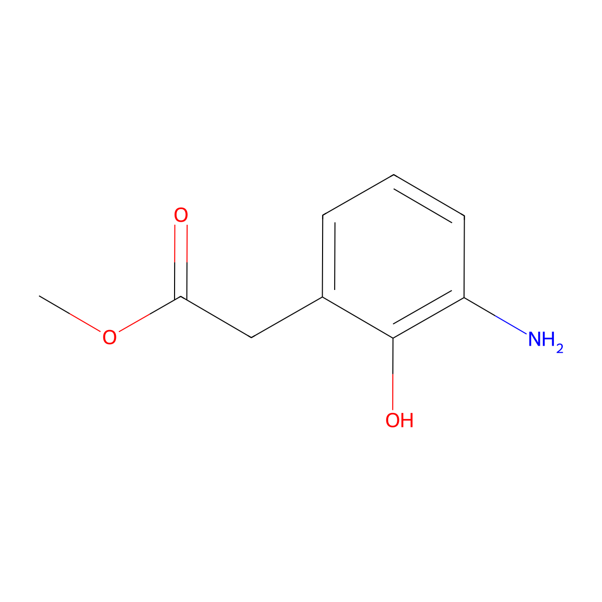 Methyl 2-(3-amino-2-hydroxyphenyl)acetate molecular structure, CAS 2353926-32-4