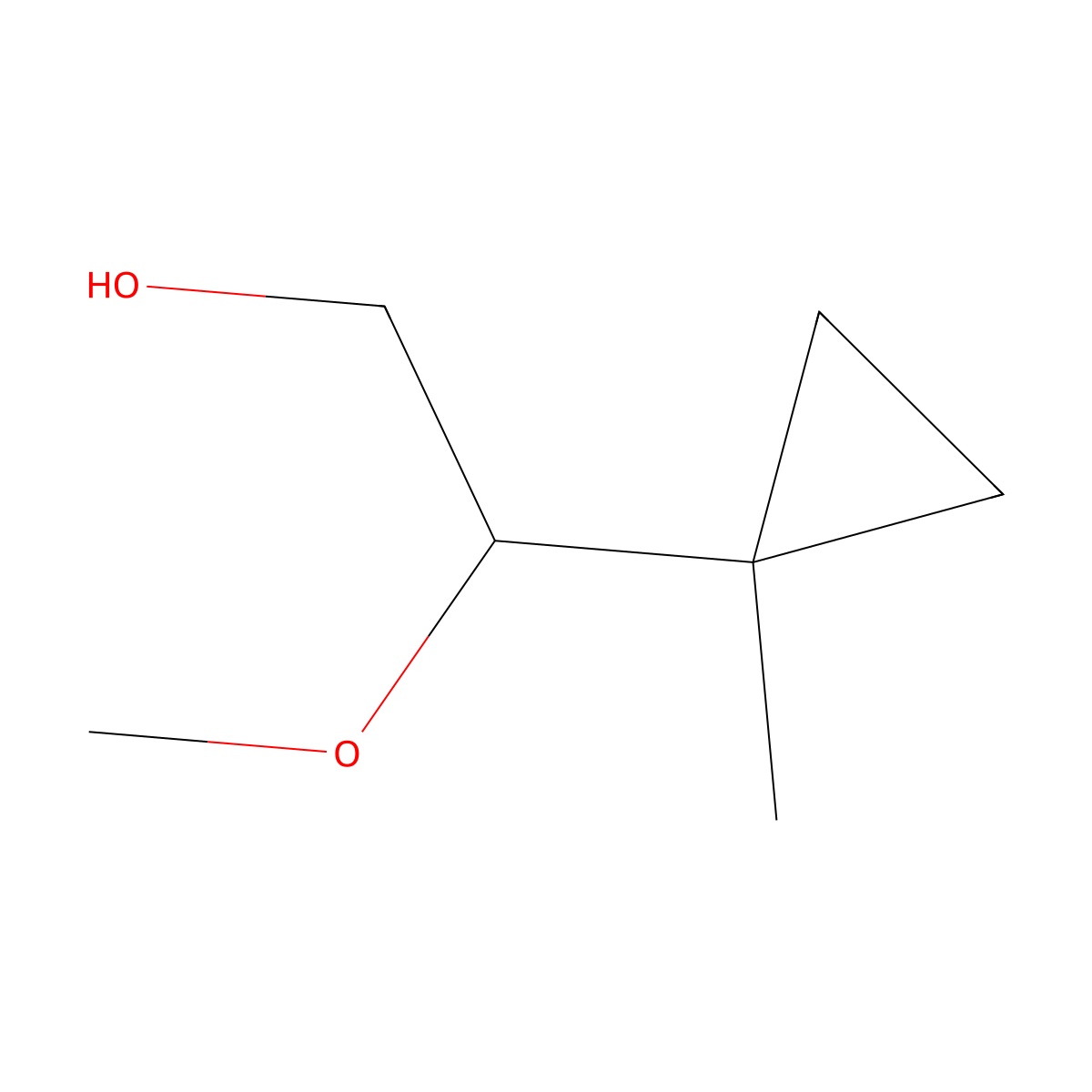 2-Methoxy-2-(1-methylcyclopropyl)ethan-1-ol molecular structure, CAS 2353927-50-9