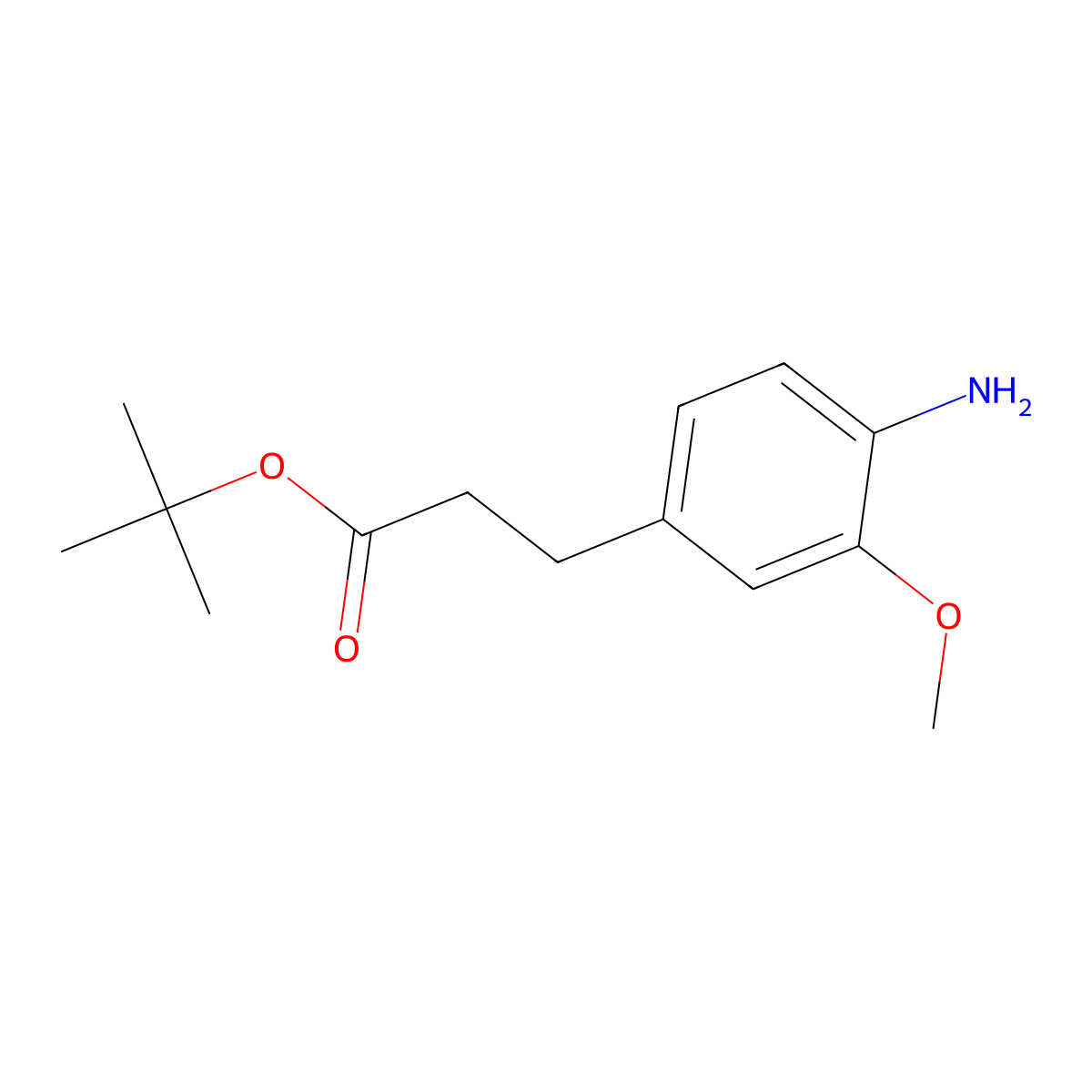 Tert-butyl 3-(4-amino-3-methoxyphenyl)propanoate molecular structure, CAS 2353932-15-5
