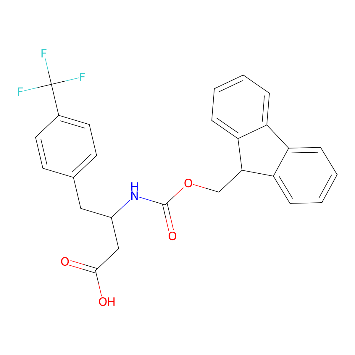 Fmoc-(S)-3-Amino-4-(4-trifluoromethyl-phenyl)-butyric acid molecular structure, CAS 2353932-40-6