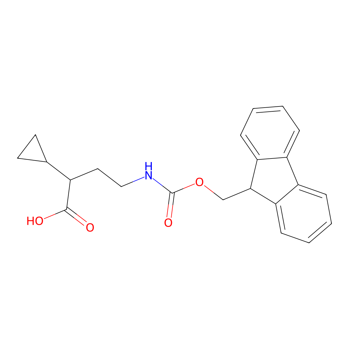 2-cyclopropyl-4-({[(9H-fluoren-9-yl)methoxy]carbonyl}amino)butanoic acid molecular structure, CAS 2353933-39-6