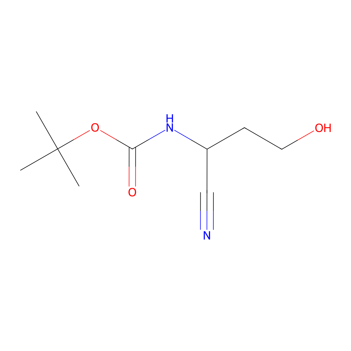 tert-butyl N-(1-cyano-3-hydroxy-propyl)carbamate molecular structure, CAS 2353936-97-5