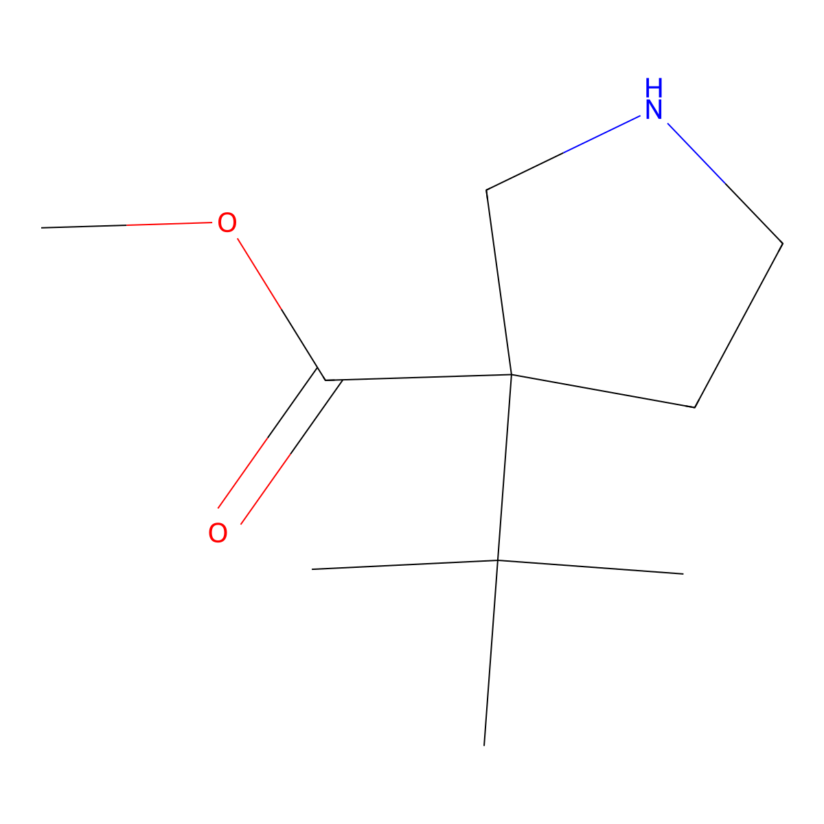 Methyl 3-tert-butylpyrrolidine-3-carboxylate molecular structure, CAS 2353942-19-3