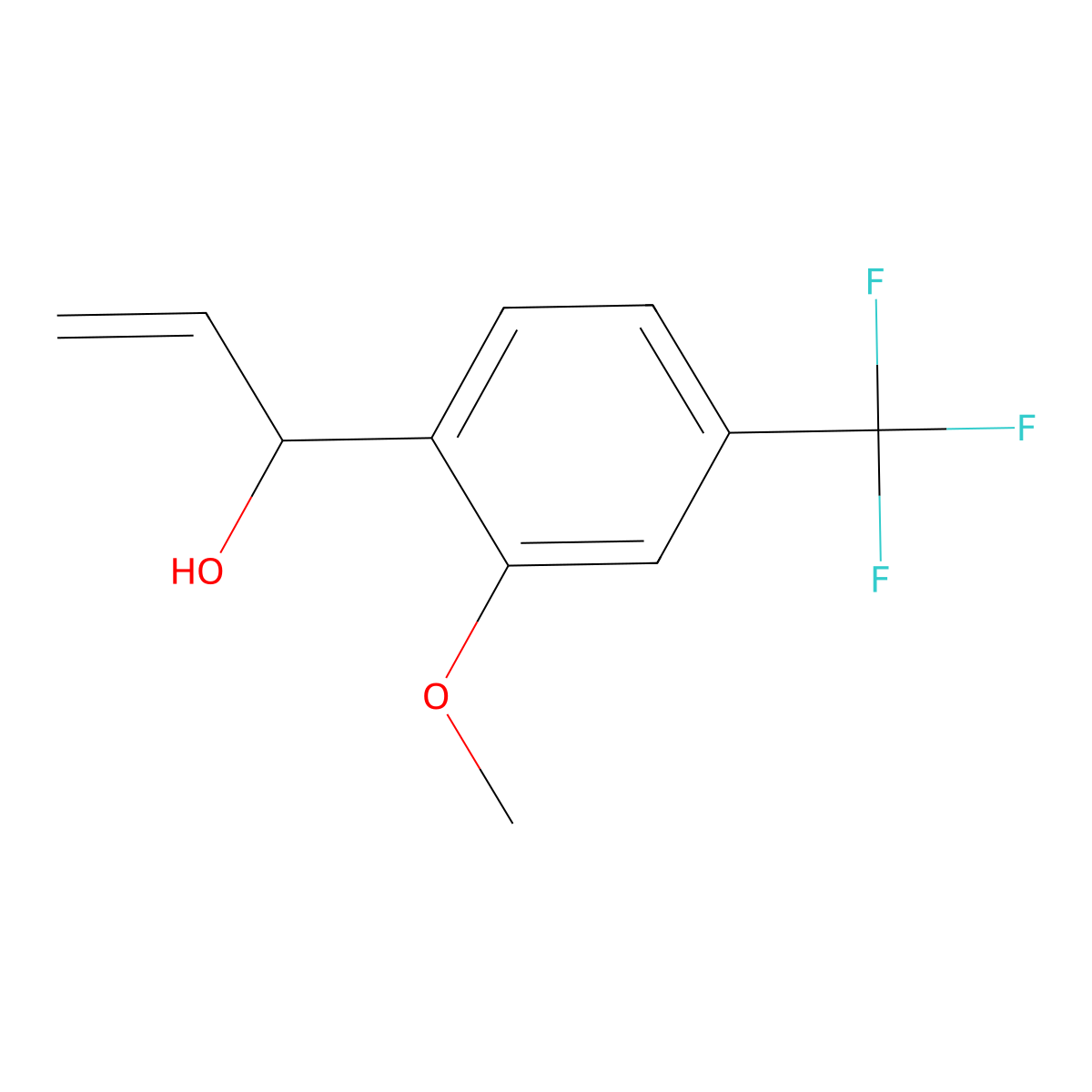 alpha-Ethenyl-2-methoxy-4-(trifluoromethyl)benZenemethanol molecular structure, CAS 2353943-27-6