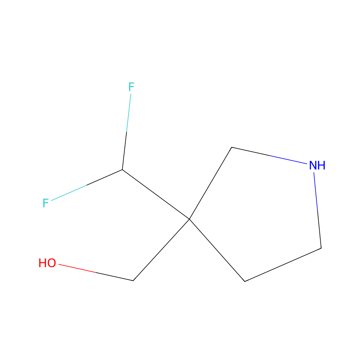 [3-(Difluoromethyl)pyrrolidin-3-yl]methanol molecular structure, CAS 2353944-43-9