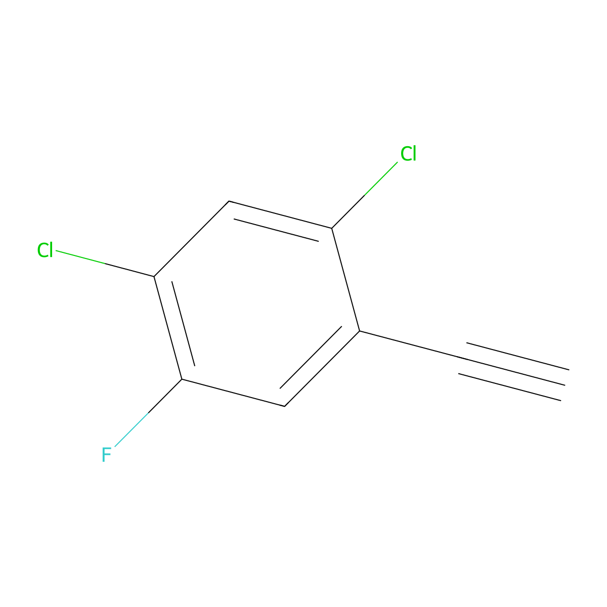 1,5-Dichloro-2-ethynyl-4-fluorobenzene molecular structure, CAS 2353948-12-4