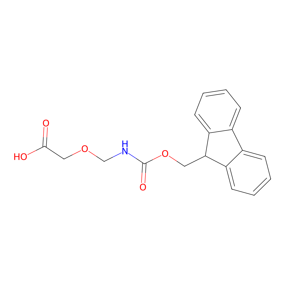 2-(((((9H-Fluoren-9-yl)methoxy)carbonyl)amino)methoxy)acetic acid molecular structure, CAS 2353951-49-0