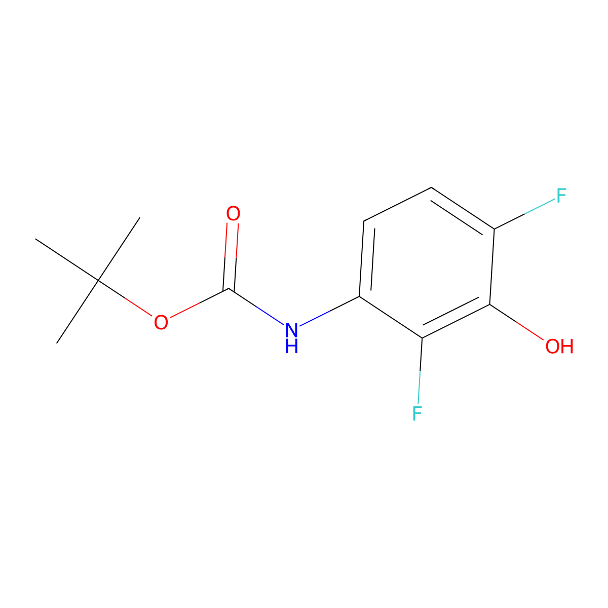tert-butyl N-(2,4-difluoro-3-hydroxyphenyl)carbamate molecular structure, CAS 2353957-13-6