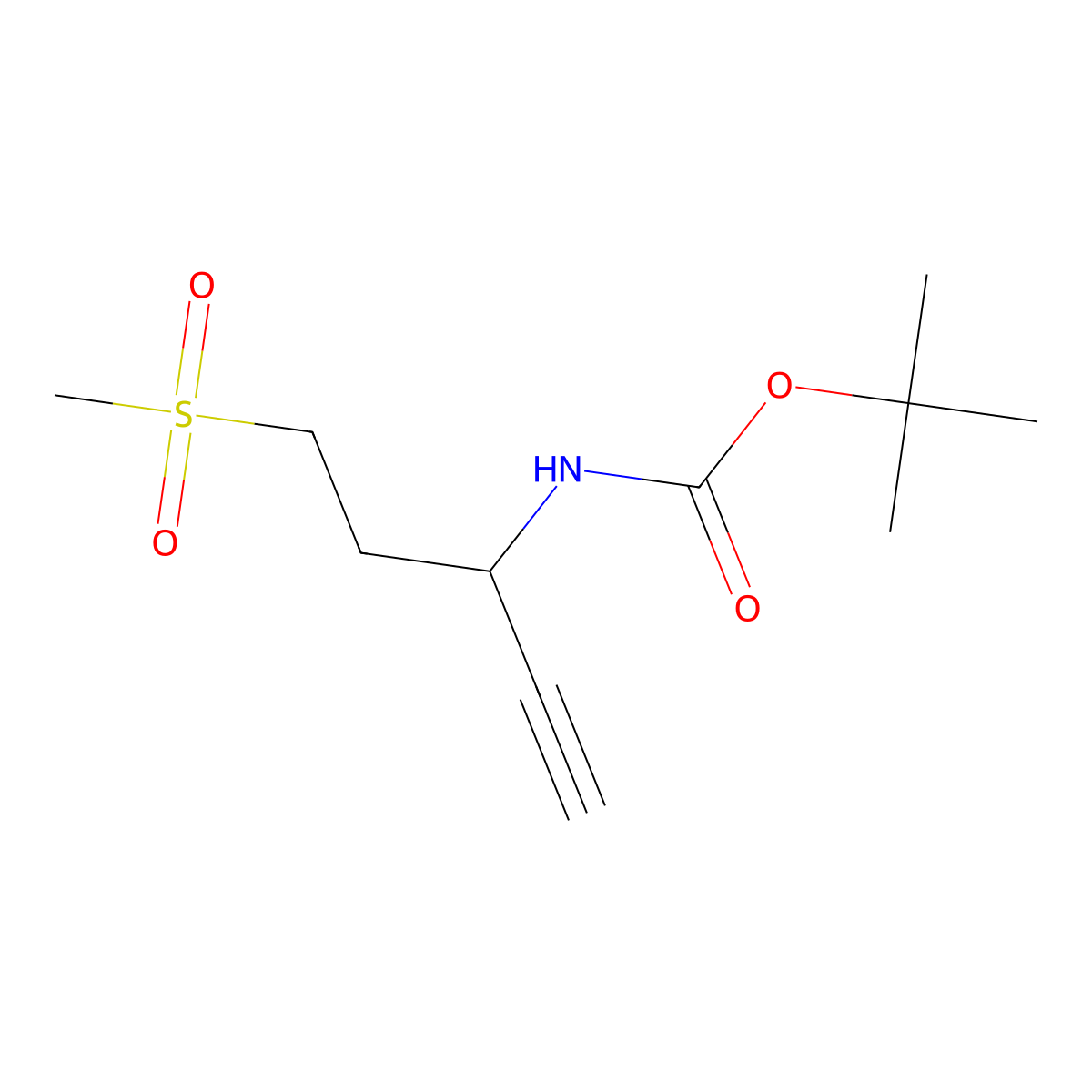 tert-butyl N-(5-methanesulfonylpent-1-yn-3-yl)carbamate molecular structure, CAS 2353965-29-2