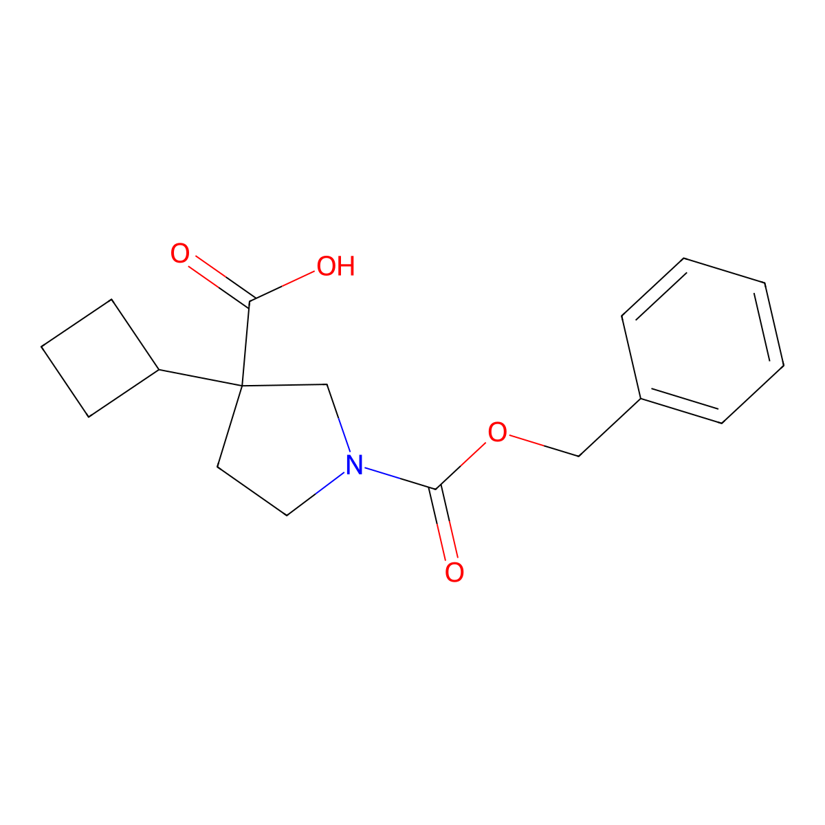1-[(Benzyloxy)carbonyl]-3-cyclobutylpyrrolidine-3-carboxylic acid molecular structure, CAS 2353982-22-4