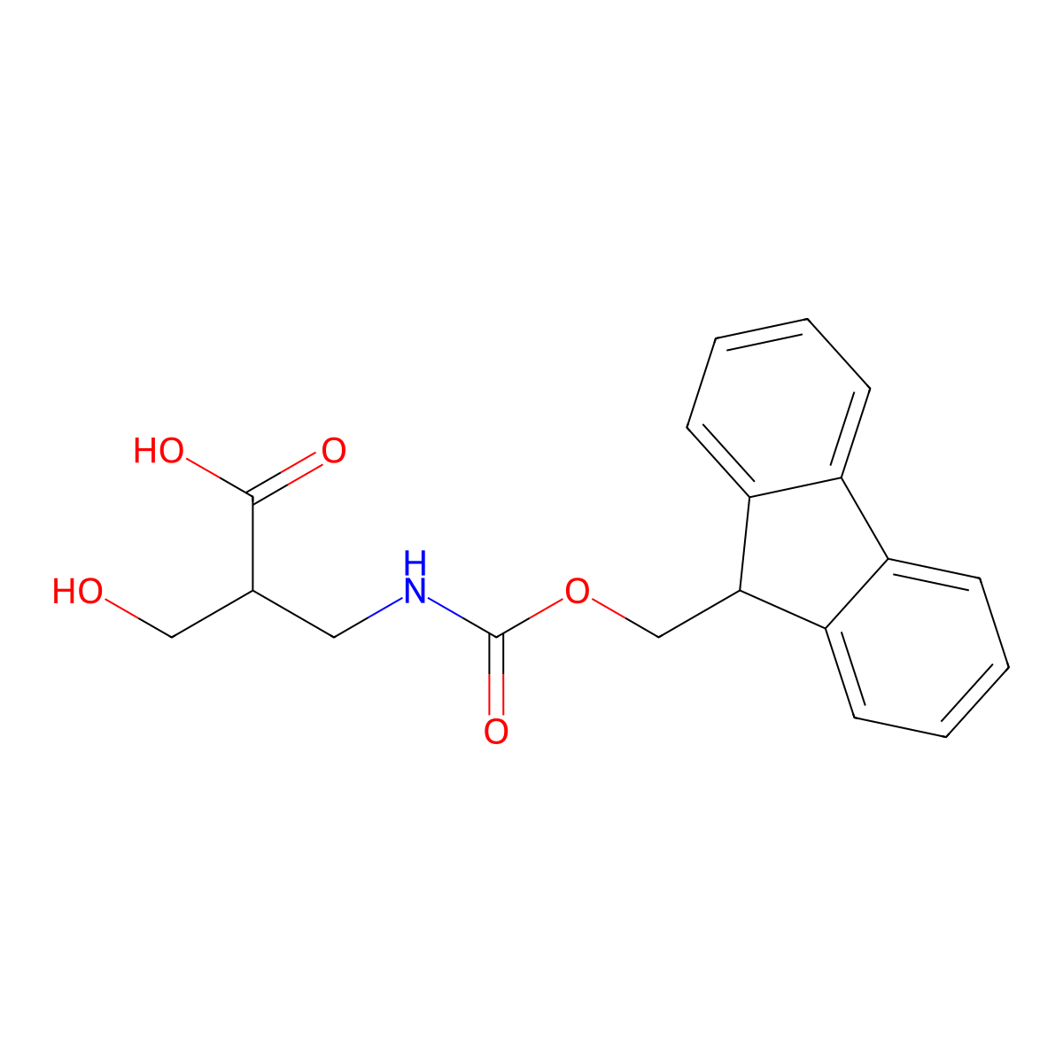 2-[({[(9H-fluoren-9-yl)methoxy]carbonyl}amino)methyl]-3-hydroxypropanoic acid molecular structure, CAS 2353989-78-1