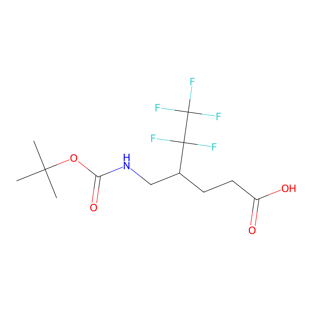 4-({[(Tert-butoxy)carbonyl]amino}methyl)-5,5,6,6,6-pentafluorohexanoic acid molecular structure, CAS 2353996-81-1