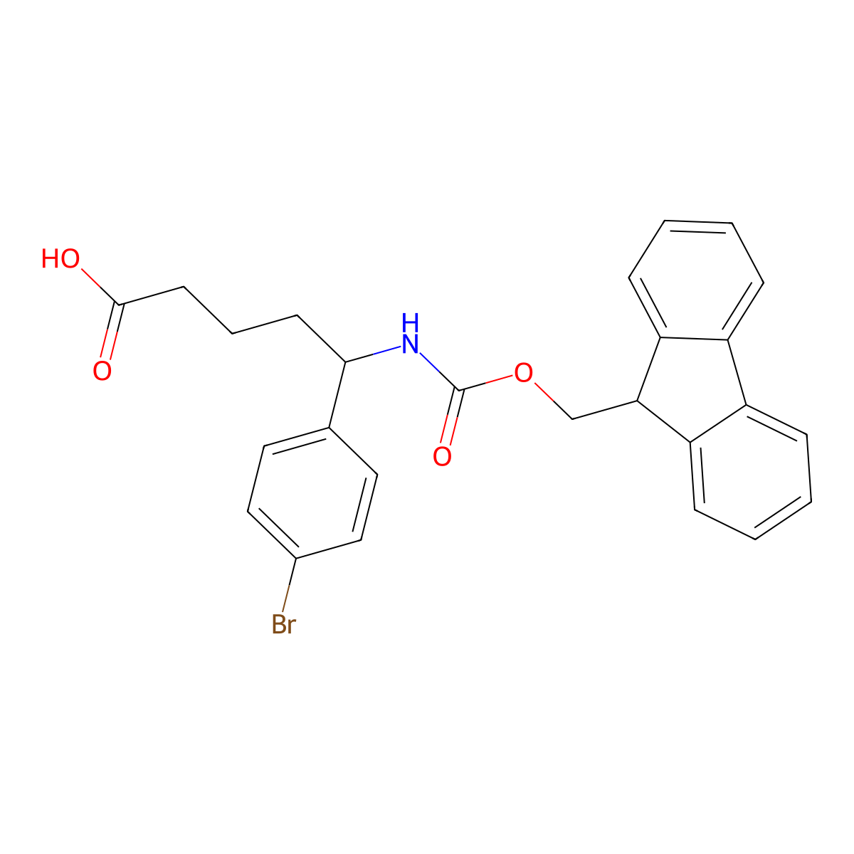 5-(4-bromophenyl)-5-({[(9H-fluoren-9-yl)methoxy]carbonyl}amino)pentanoic acid molecular structure, CAS 2354007-43-3