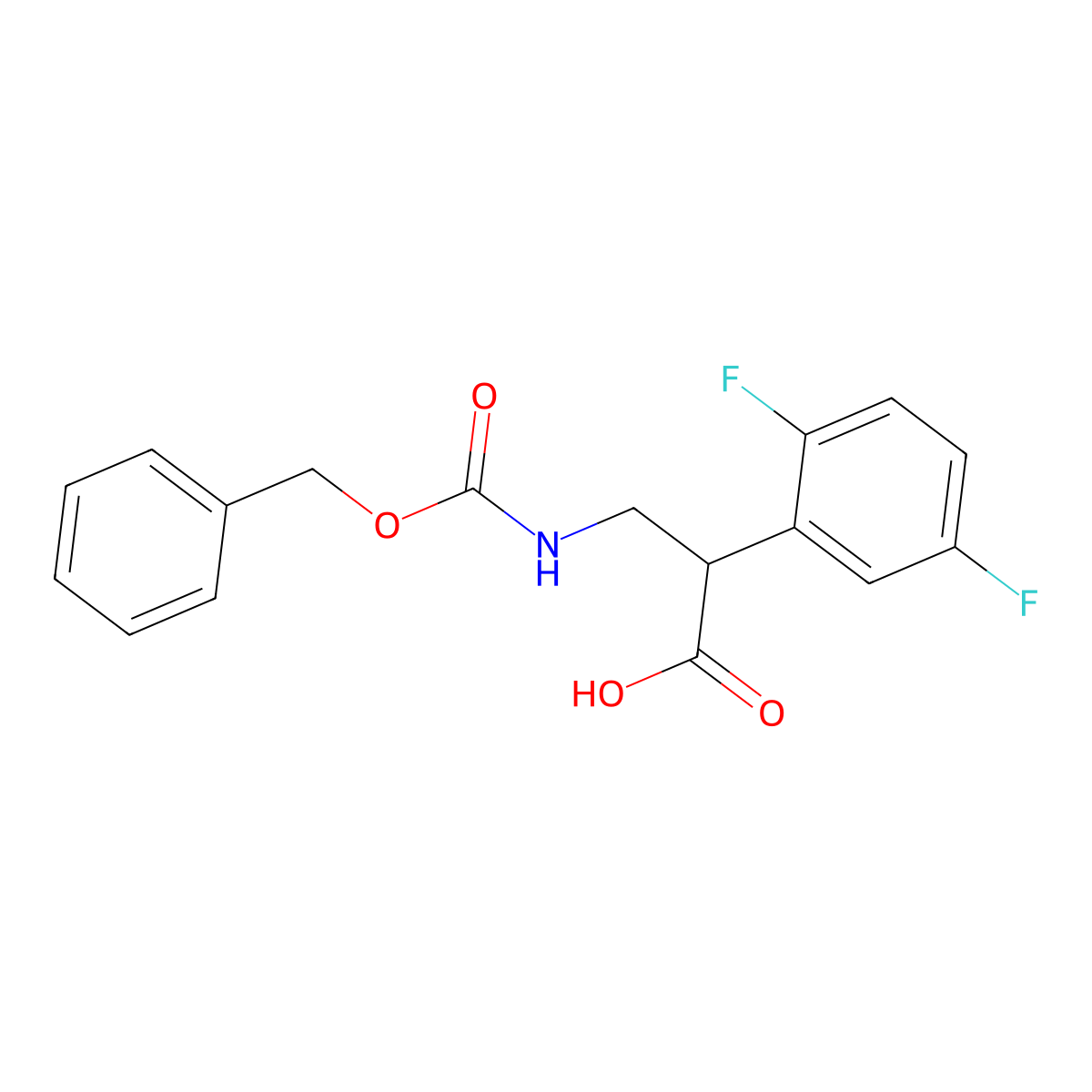 3-{[(Benzyloxy)carbonyl]amino}-2-(2,5-difluorophenyl)propanoic acid molecular structure, CAS 2354011-18-8