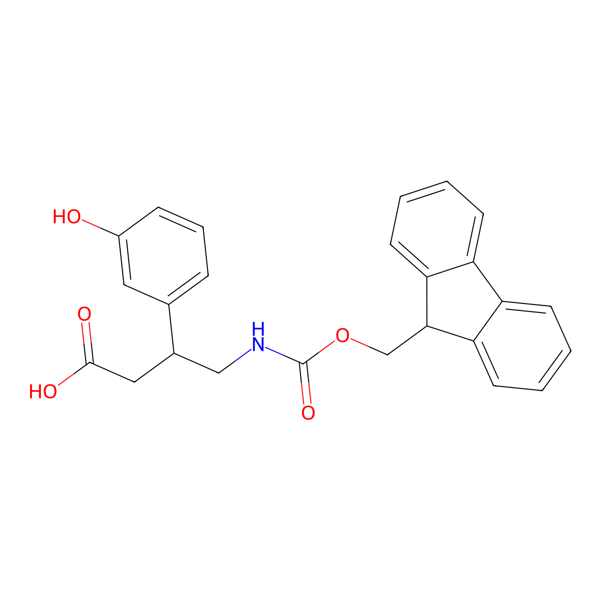 4-({[(9H-fluoren-9-yl)methoxy]carbonyl}amino)-3-(3-hydroxyphenyl)butanoicacid molecular structure, CAS 2354024-12-5