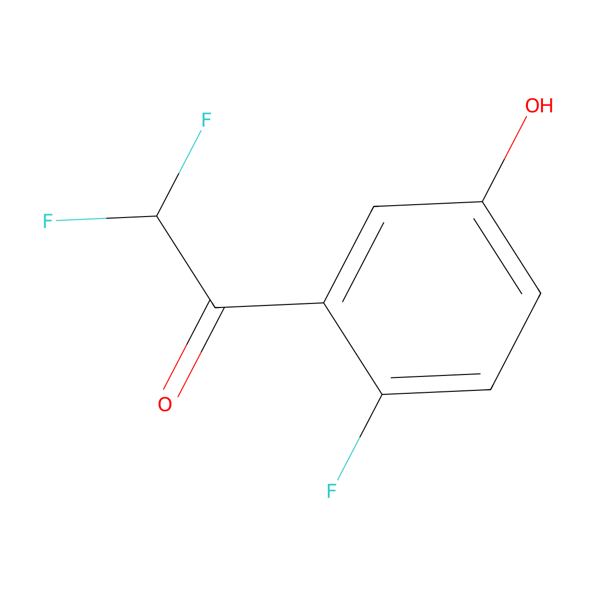 2,2-Difluoro-1-(2-fluoro-5-hydroxyphenyl)ethanone molecular structure, CAS 2354024-28-3