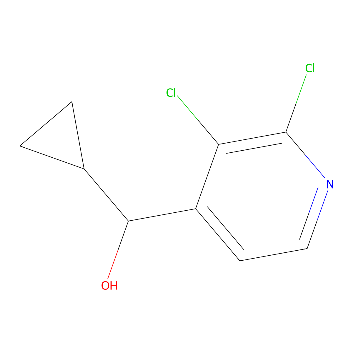 Cyclopropyl(2,3-dichloropyridin-4-yl)methanol molecular structure, CAS 2354029-30-2