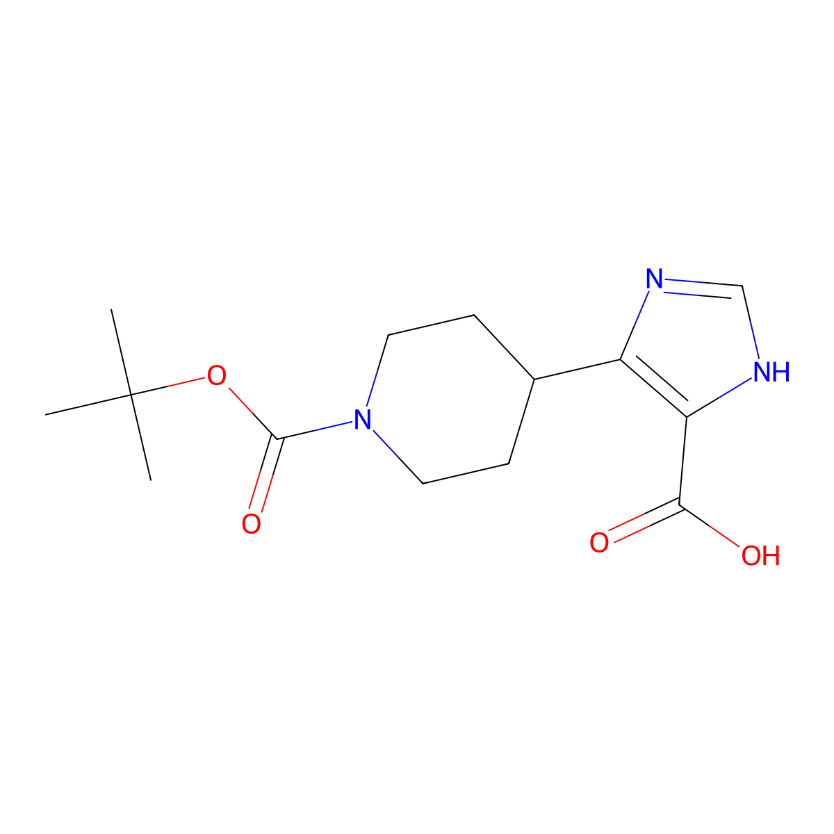 4-{1-[(tert-butoxy)carbonyl]piperidin-4-yl}-1H-imidazole-5-carboxylic acid molecular structure, CAS 2354057-48-8