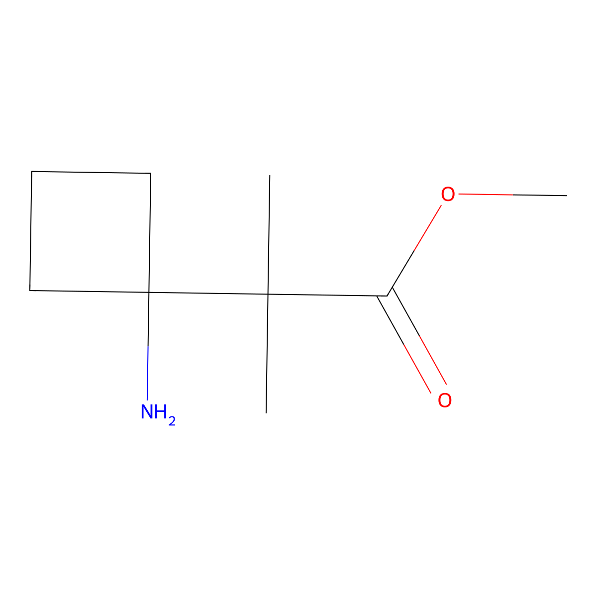 Methyl 2-(1-aminocyclobutyl)-2-methylpropanoate molecular structure, CAS 2354060-95-8