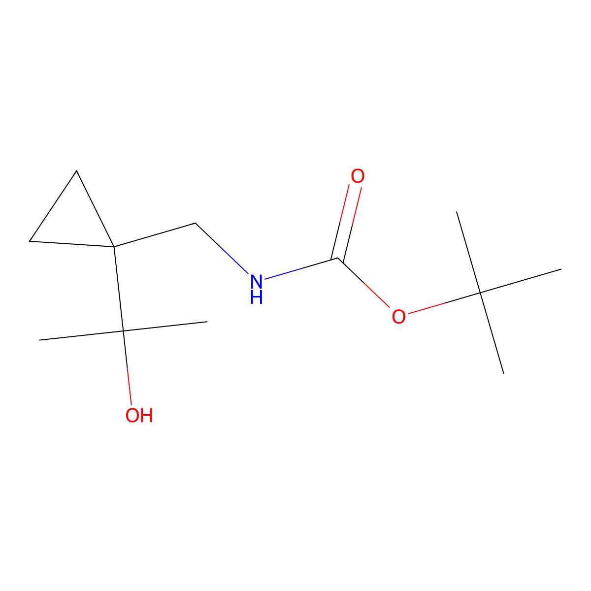 tert-butyl N-{[1-(2-hydroxypropan-2-yl)cyclopropyl]methyl}carbamate molecular structure, CAS 2354064-07-4