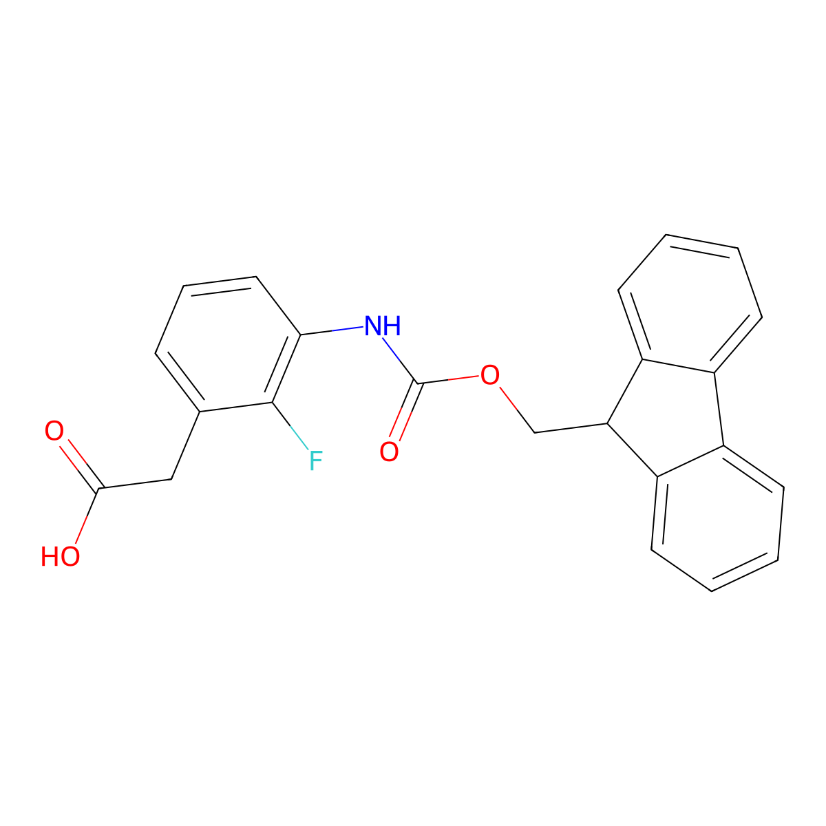 2-[3-({[(9H-fluoren-9-yl)methoxy]carbonyl}amino)-2-fluorophenyl]acetic acid molecular structure, CAS 2354065-24-8