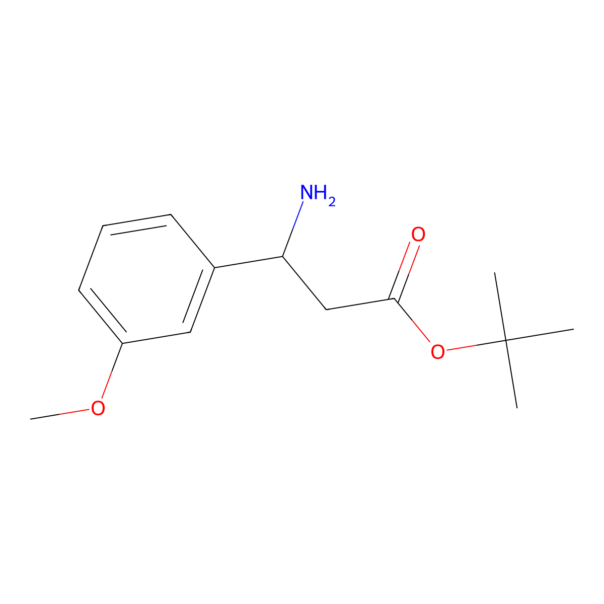 Tert-butyl 3-amino-3-(3-methoxyphenyl)propanoate molecular structure, CAS 2354074-16-9